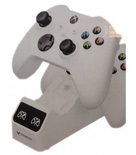 پایه شارژر و باتری شارژی ایکس باکس اسپارک فاکس سفید مدل Sparkfox Dual Controller Charge Station for XBox-Series S/X