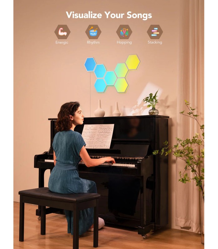 پنل نوری شش‌ضلعی تخت هوشمند گووی | Govee Glide Hexa Light Panel