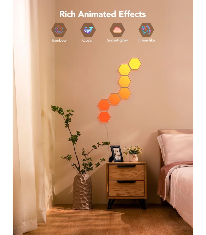 پنل نوری شش‌ضلعی تخت هوشمند گووی | Govee Glide Hexa Light Panel