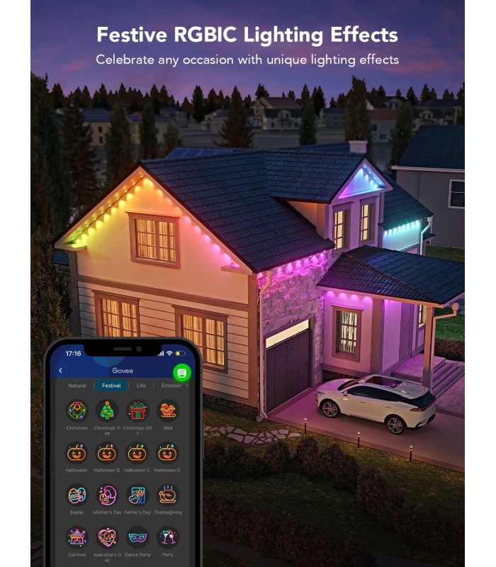 نور فضای‌ باز گووی (۱۵ متر) | (50ft) Govee RGBIC Permanent Outdoor Lights