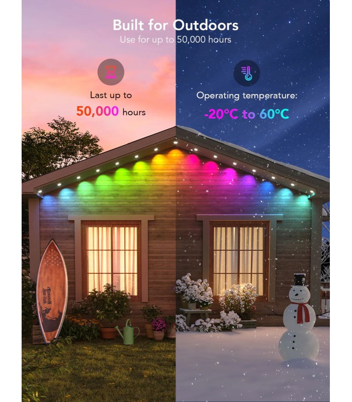نور فضای‌ باز گووی (۱۵ متر) | (50ft) Govee RGBIC Permanent Outdoor Lights