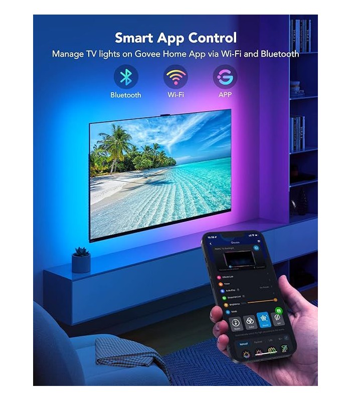 نور پشت تلوزیون گووی (۵۵ تا ۶۵ اینچ) |Govee RGBIC TV Backlight (55-65 inch)