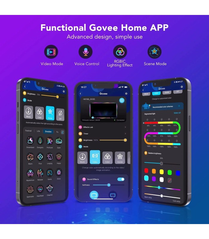 نور پشت تلوزیون گووی (۷۵تا ۸۵ اینچ) |Govee RGBIC TV Backlight (75-85 inch)