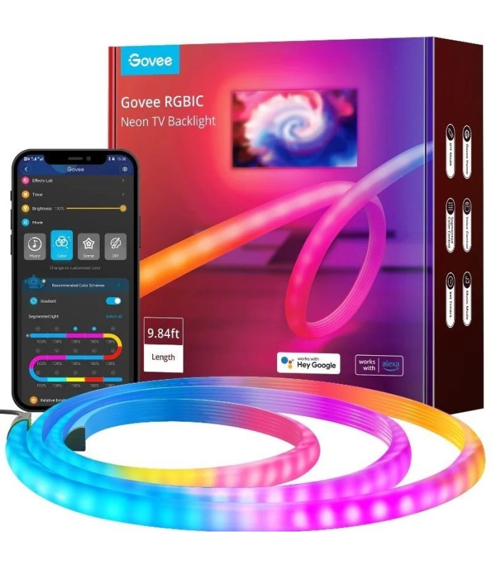 نور پشت تلوزیون گووی |Govee RGBIC Neon TV Backlight