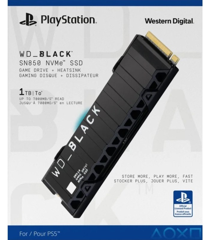 حافظه اس اس دی وسترن دیجیتال مدل WD_BLACK SN850 for PS5 با هیت سینک - ظرفیت یک ترابایت