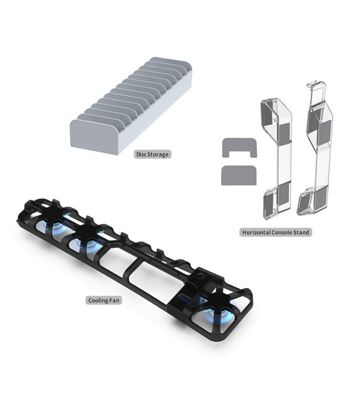 ست ۳ در ۱ لوازم جانبی دابی برای پلی استیشن ۵ مدل Dobe TP5-35129 (پایه افقی کنسول - فن خنک کننده - استند عمودی دیسک)