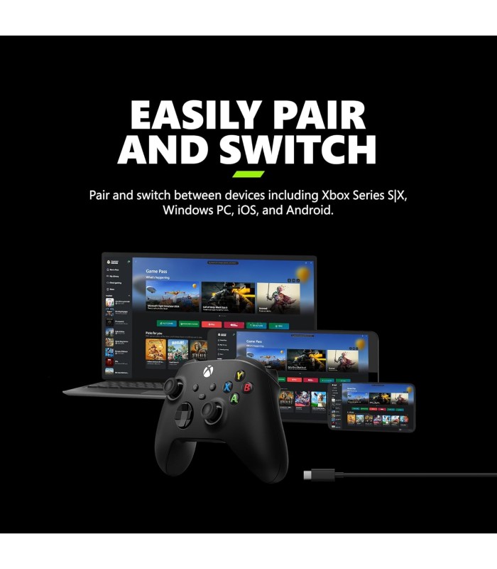 کنترلر ایکس باکس رنگ مشکی | Xbox Controller Carbon Black - به همراه کابل USB-C
