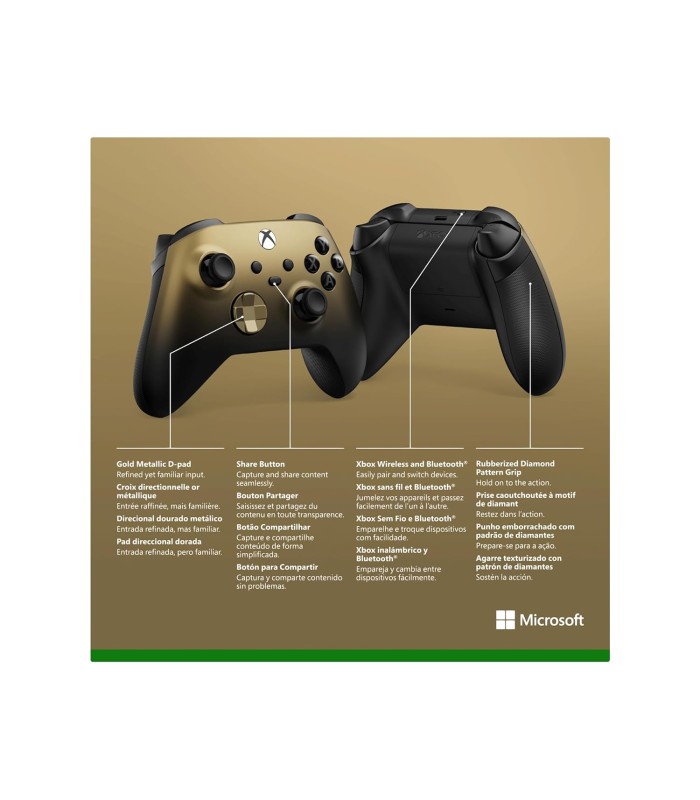 کنترلر ایکس باکس رنگ طلایی مشکی | Xbox Controller Gold Shadow