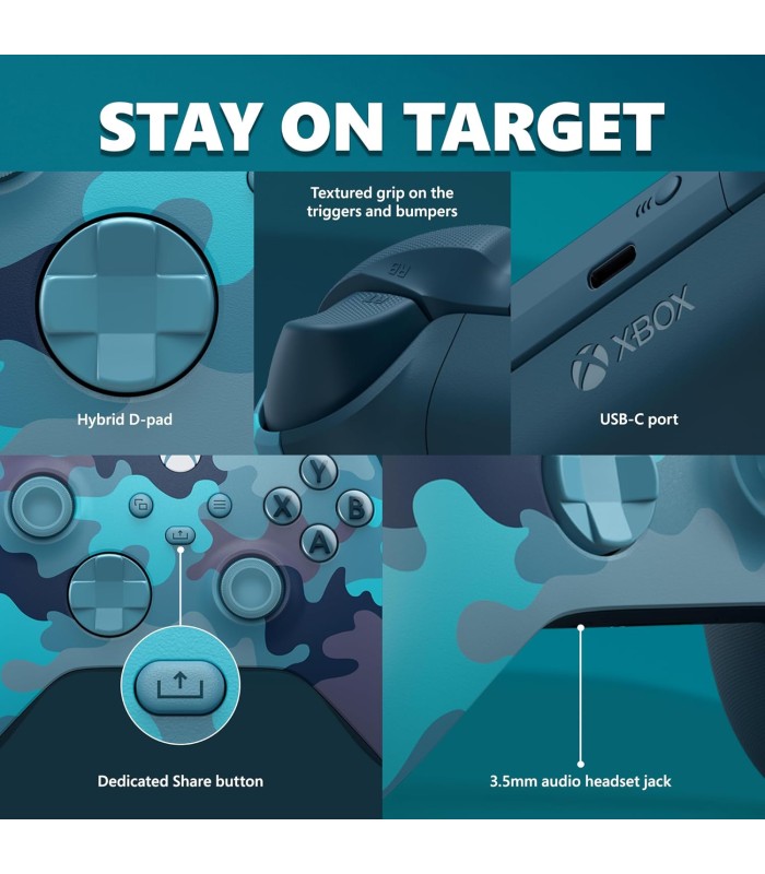 کنترلر ایکس باکس رنگ آبی چریکی | Xbox Controller Mineral Camo