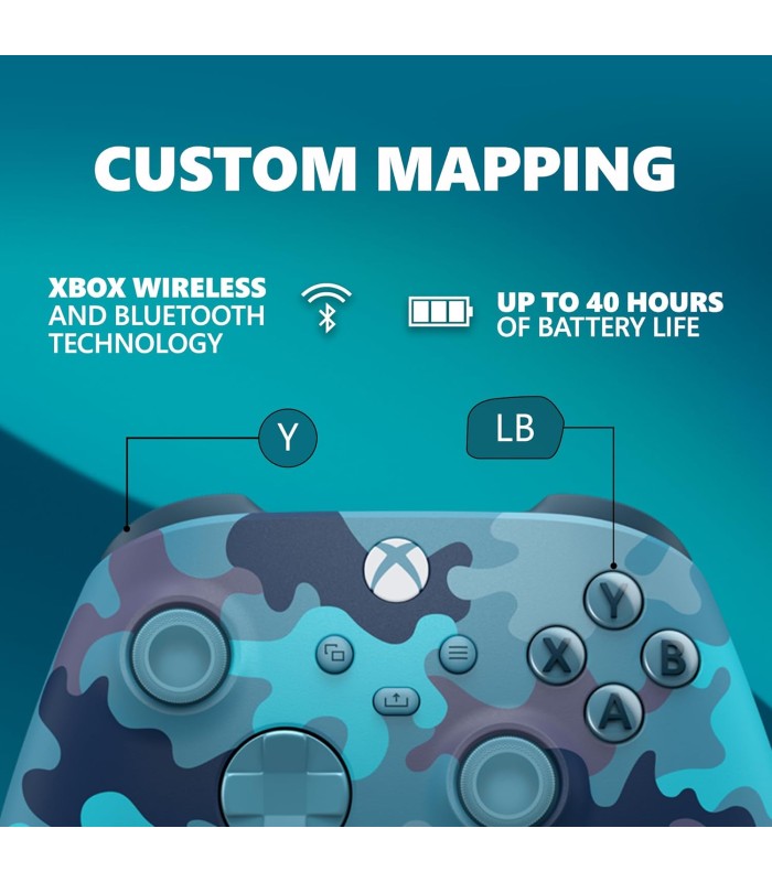 کنترلر ایکس باکس رنگ آبی چریکی | Xbox Controller Mineral Camo