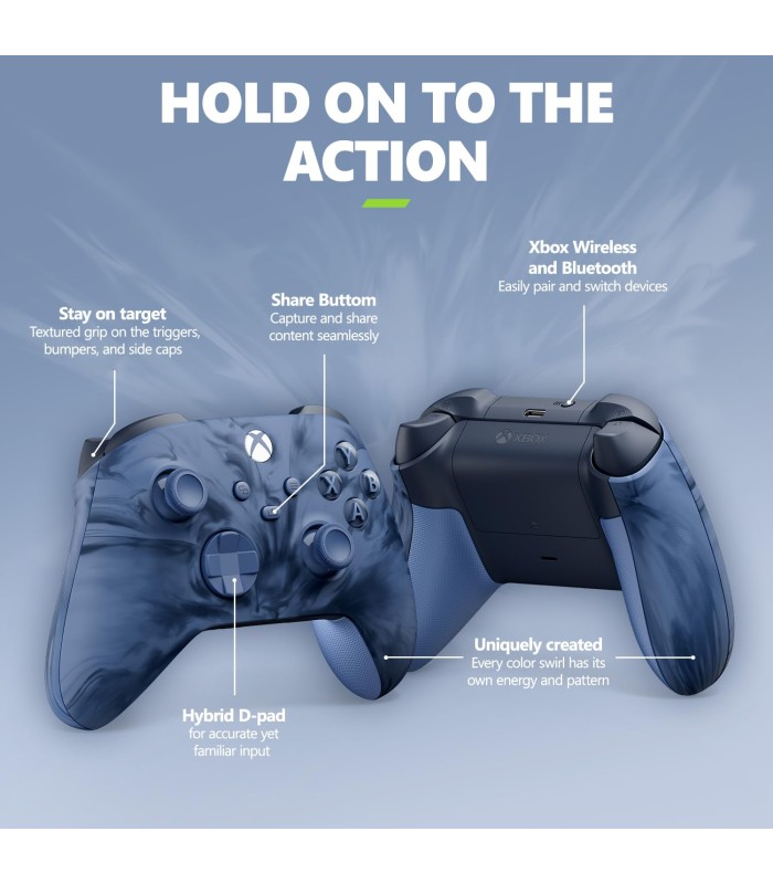 کنترلر ایکس باکس رنگ سرمه‌ای مشکی | Xbox Controller Stormcloud Vapor