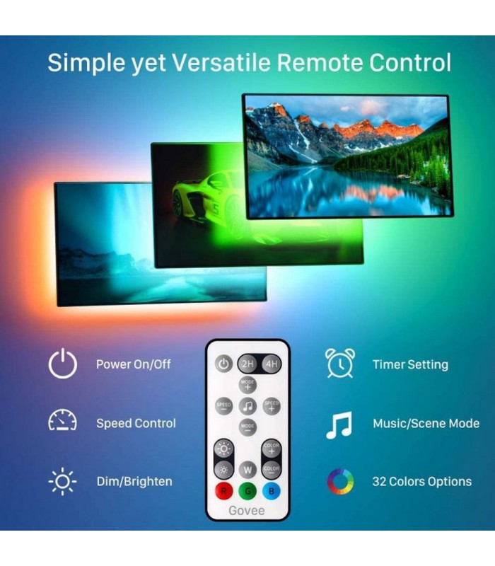 نور پشت تلویزیون آر جی بی ۳ متری گووی مدل Govee RGB LED TV BackLight