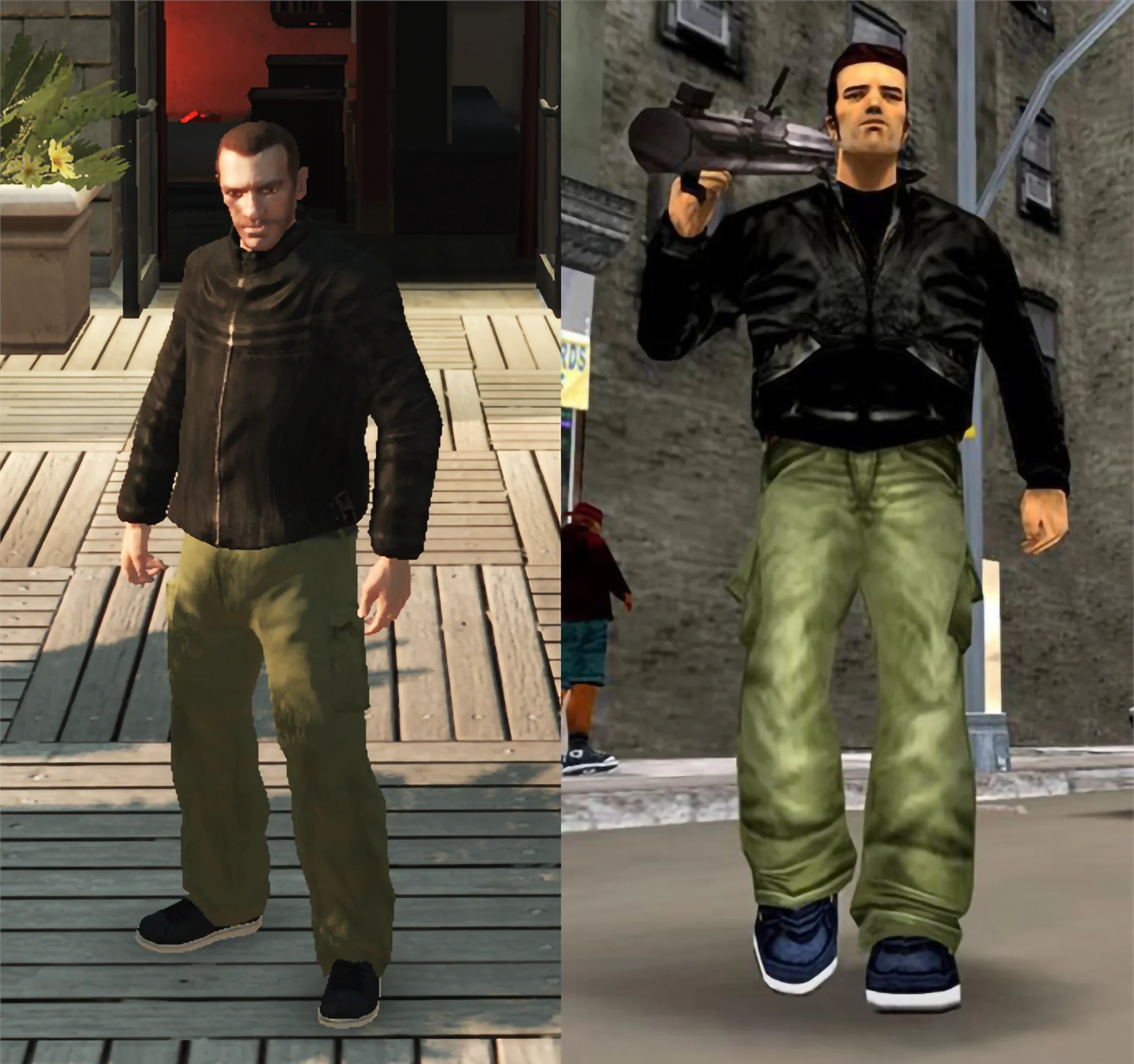 یکی از رازهای جالب جی تی ای ۴ اینه که می‌تونید لباس کلاد (Claude)، شخصیت اصلی GTA 3، رو گیر بیارید.