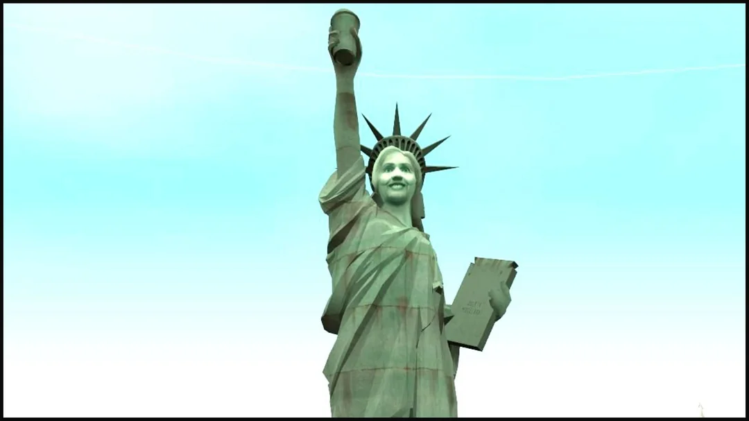 توی جی تی ای ۴، اگه سراغ مجسمه آزادی که توی بازی بهش می‌گن مجسمه شادی (Statue of Happiness)، یه چیز عجیب می‌بینید.