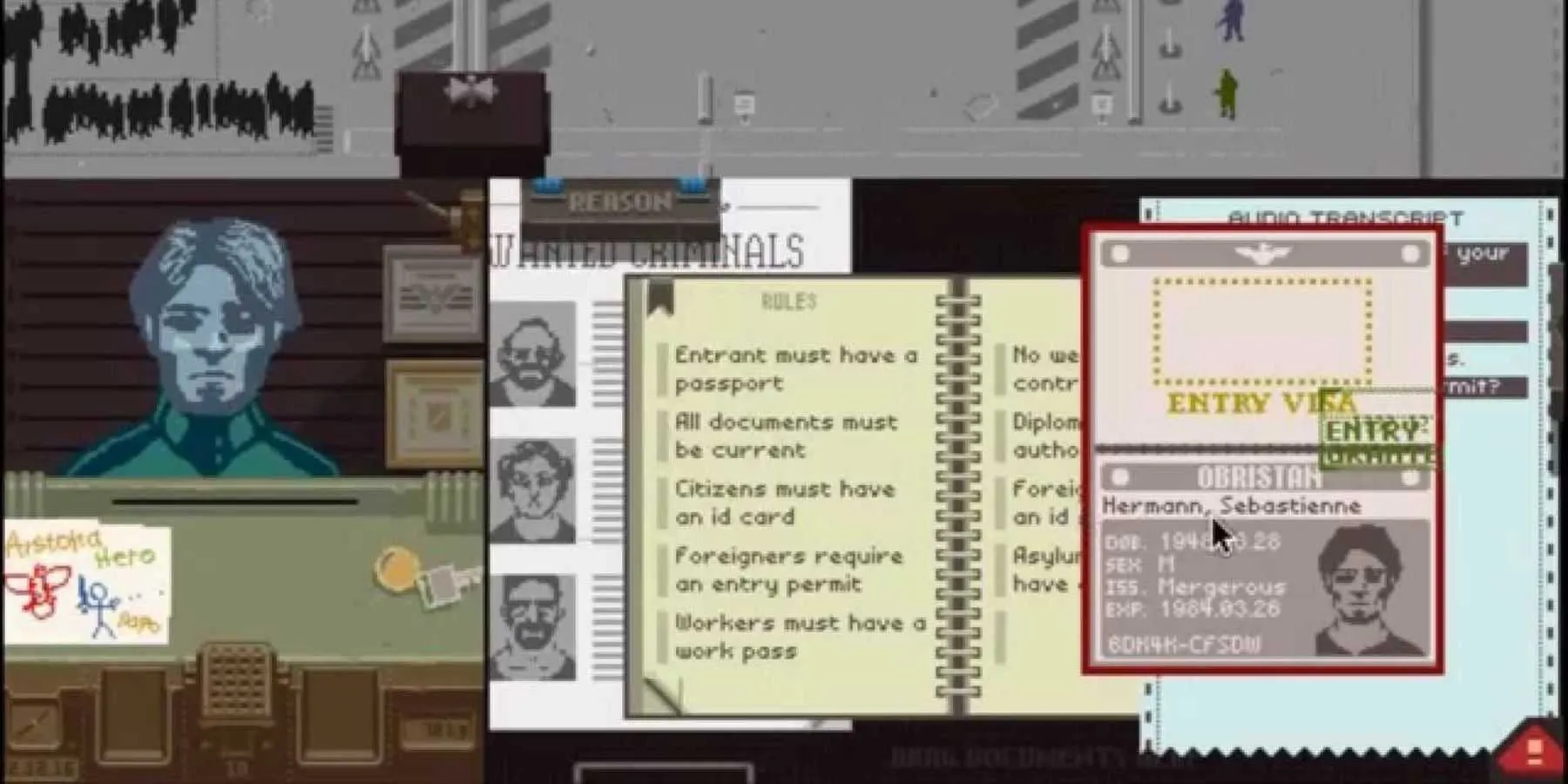 رده‌بهترین بازی‌های چند پایانی؛ ۱۱. پیپرز، پلیز (Papers, Please) – با ۲۱ پایان